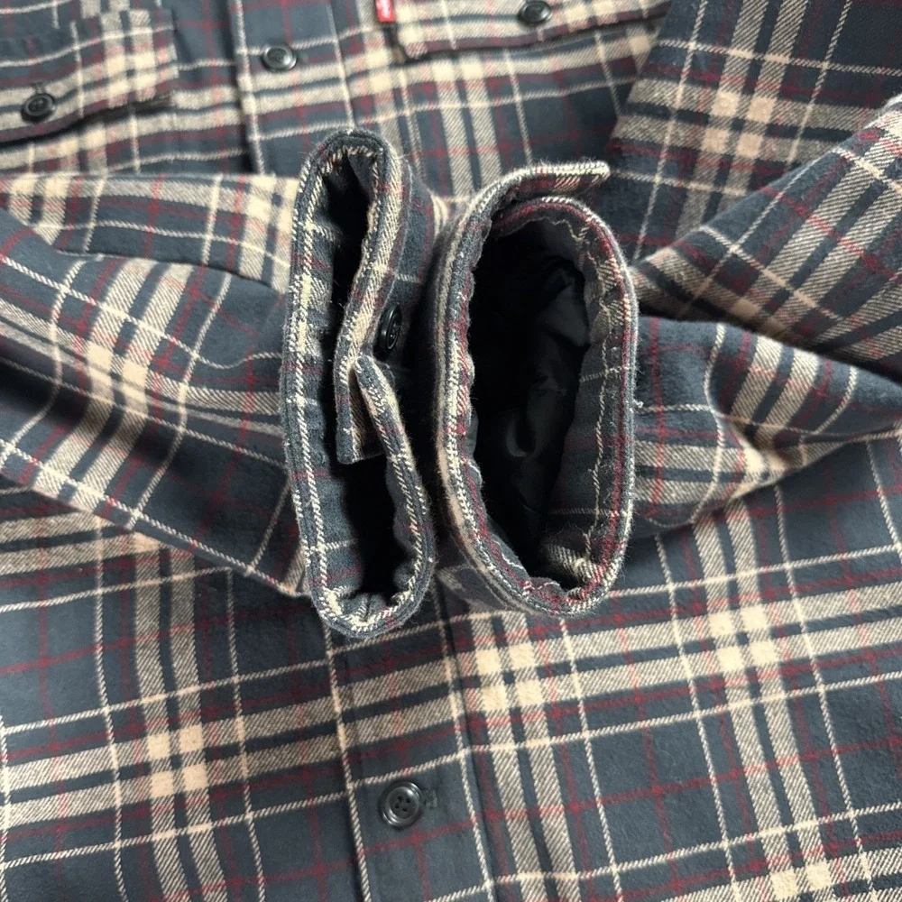 Levis Plaid Men Jacket Lined Buttons And‎ Zipper Sz XL